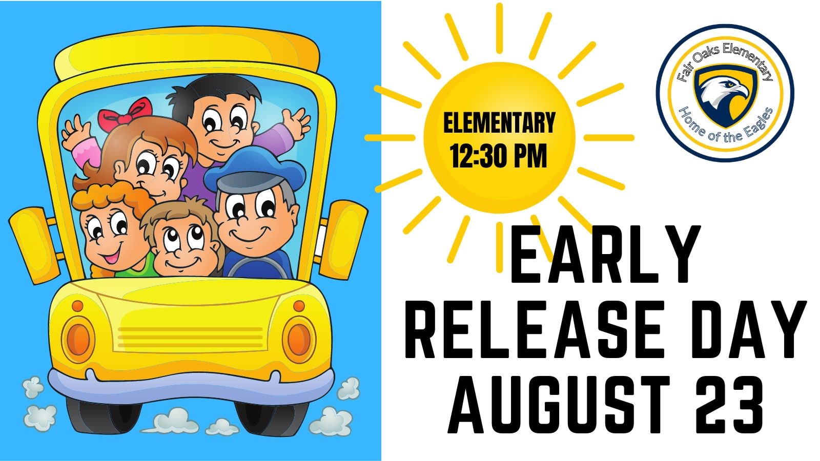 Early Release Day: August 23 at 12:30 PM